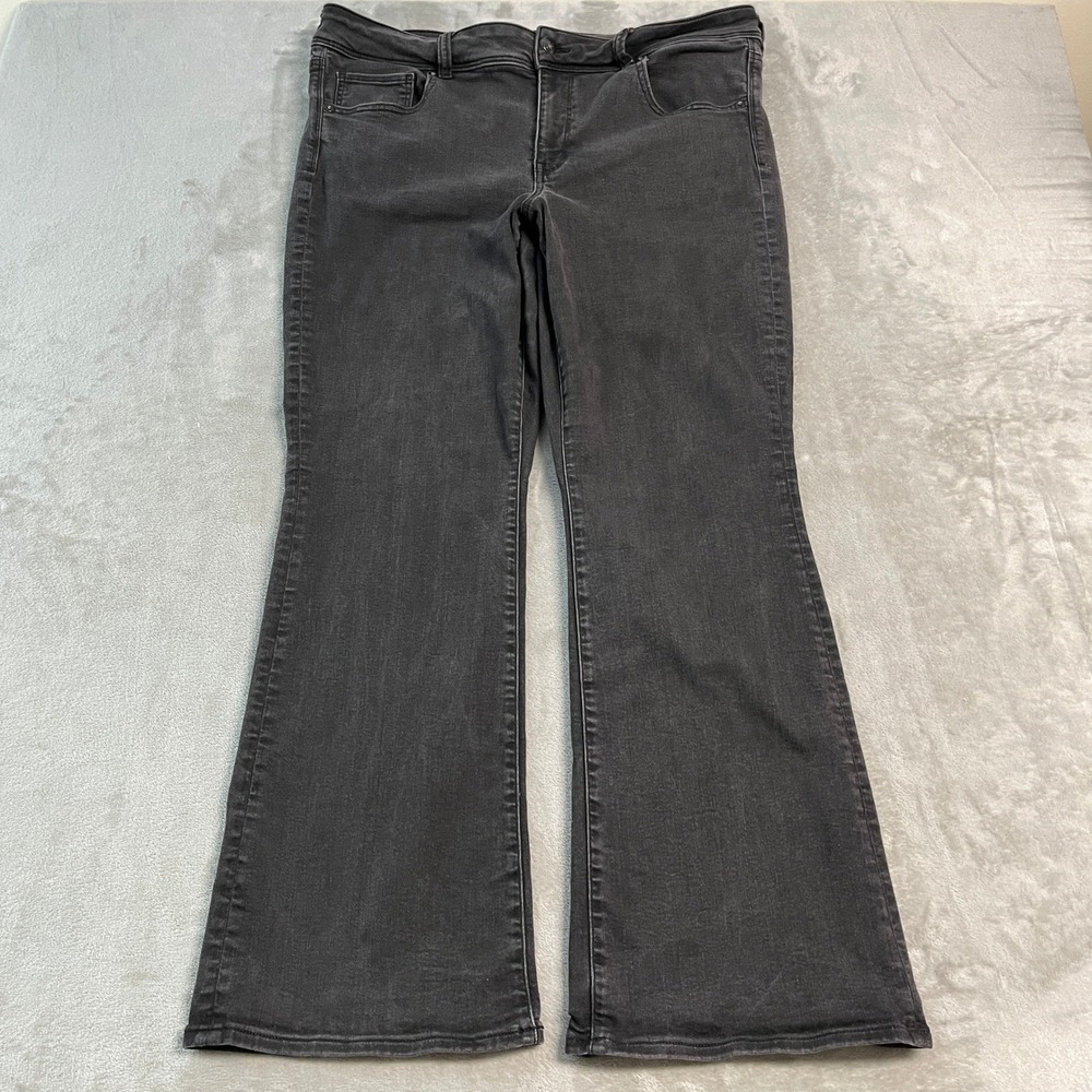 American Eagle Kick Boot Jeans Womens 20 Regular Black Next Level Stretch Denim